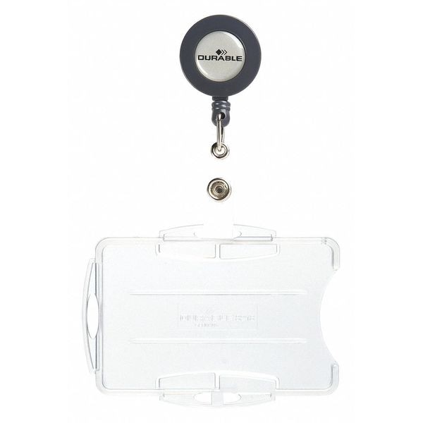 Durable Office Products ID Badge Holder, 2-3/4" L, Dual, PK10 - 821919