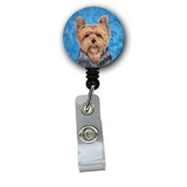 Carolines Treasures Yorkie Retractable Badge Reel Or Id Holder With Clip - SC9123BU-BR