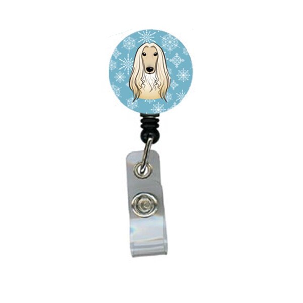 Teacher&Aposs Aid Snowflake Afghan Hound Retractable Badge Reel - TE2920916