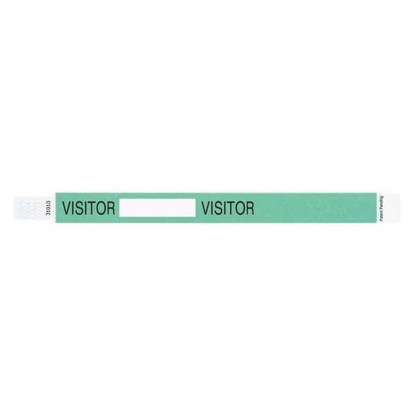 Identiplus ID Wristband, 10inLx3/4inW, Visitor, PK500 - T3UD-205-17