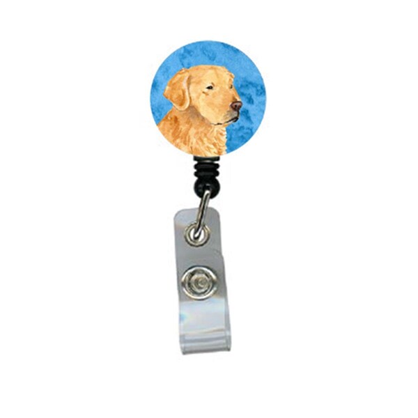 Carolines Treasures Golden Retriever Retractable Badge Reel Or Id Holder With Clip - SS4752-BU-BR