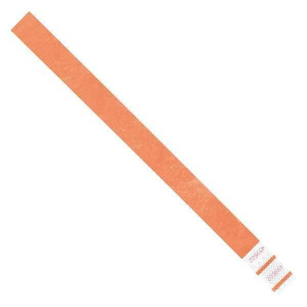 Tyvek Tyvek Wristbands, 3/4" x 10", Orange, 500/Case - WR101OR