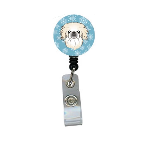 Carolines Treasures Snowflake Pekingese Retractable Badge Reel - BB1655BR