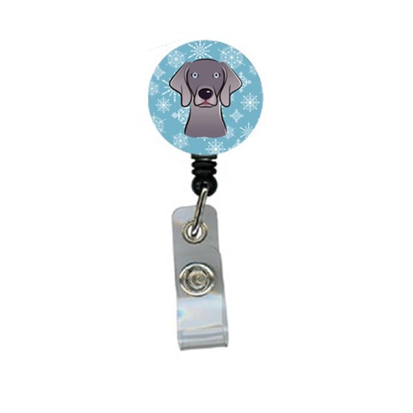 Carolines Treasures Snowflake Weimaraner Retractable Badge Reel - BB1665BR