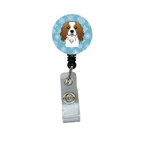 Teacher&Aposs Aid Snowflake Cavalier Spaniel Retractable Badge Reel - TE2926808