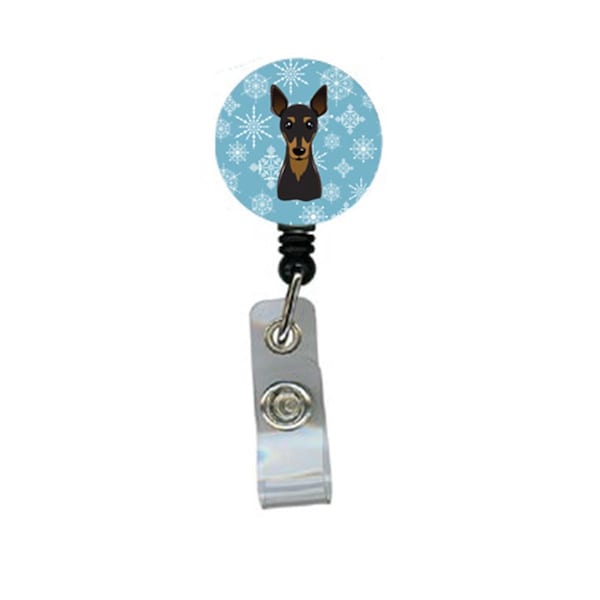 Carolines Treasures Snowflake Min Pin Retractable Badge Reel - BB1674BR