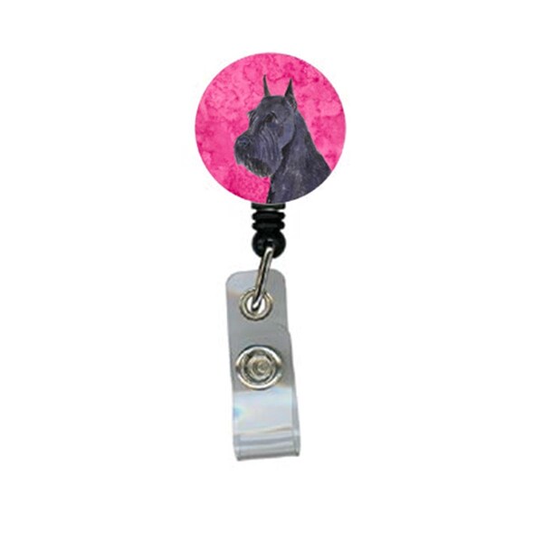 Carolines Treasures Schnauzer Retractable Badge Reel Or Id Holder With Clip - SS4799-PK-BR