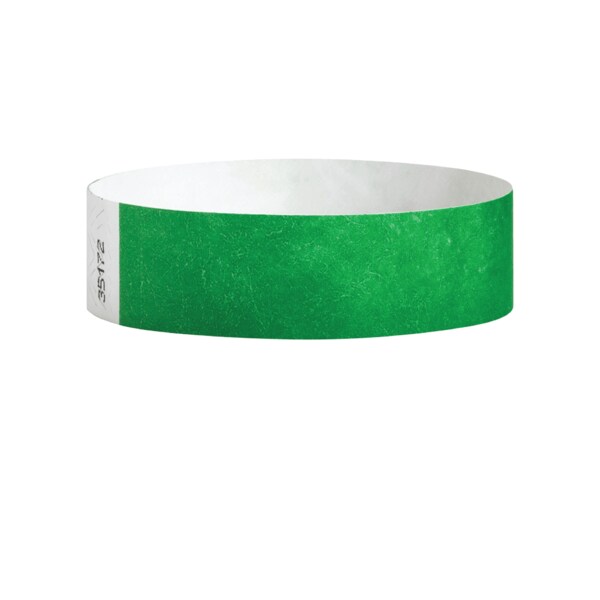 Nevs Wristband - Tyvek - Adult Blank 3/4" x 10" Green - WB-0012