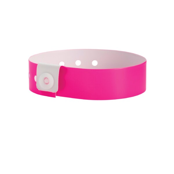 Nevs Wristband - Vinyl - Solid 1-1/8" x 10-7/8" Pink - WB-0033