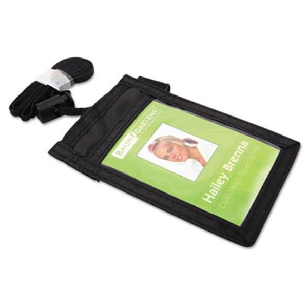 Sicurix SICURIX ID Neck Pouch Badge Holder Vertical Adjustable Cord BLACK (55120) - 55120