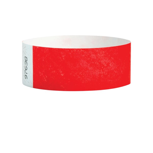 Nevs Wristband - Tyvek - Adult Blank 1" x 10" Red - WB-0008