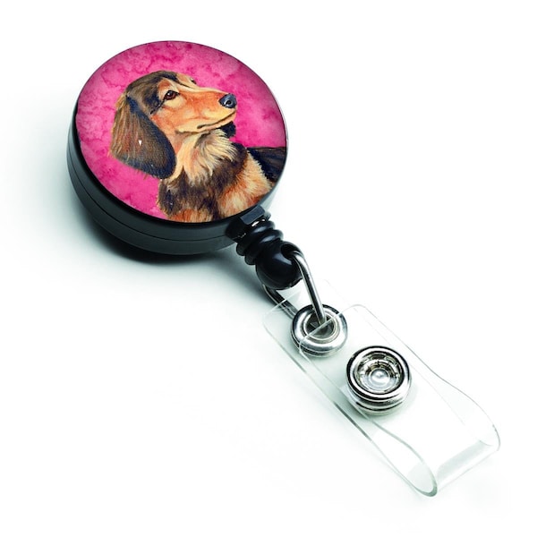 Teachers Aid Pink Dachshund Retractable Badge Reel - TE2550229