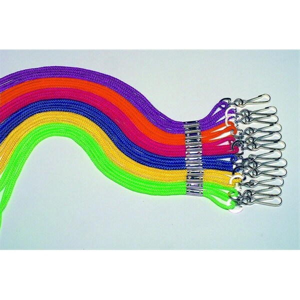 Sportime Lanyard With Nickel Plated Brass Clip- Braided Nylon- Blue-, 12PK - 4705