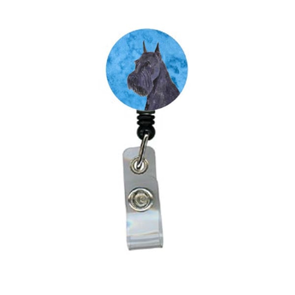 Carolines Treasures Schnauzer Retractable Badge Reel Or Id Holder With Clip - SS4799-BU-BR