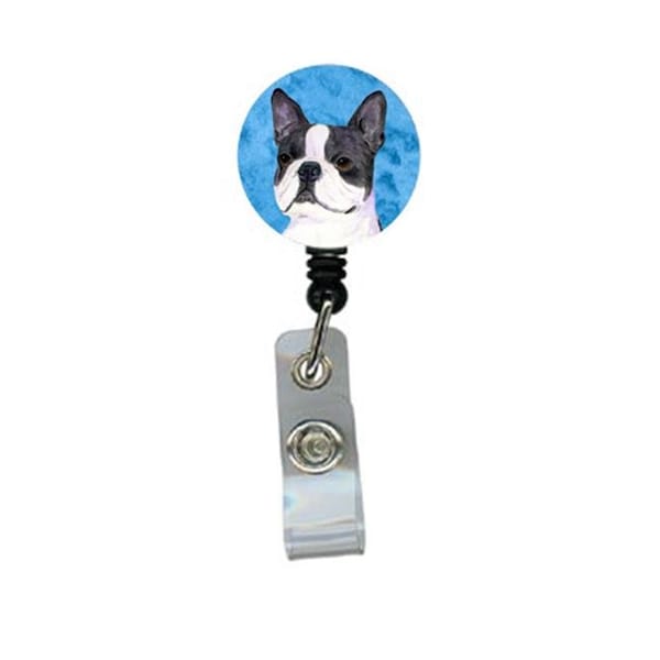 Carolines Treasures Carolines Treasures SS4792-BU-BR Boston Terrier Retractable Badge Reel Or Id Holder With Clip - SS4792-BU-BR