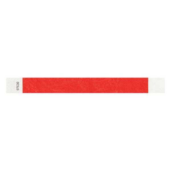 Identiplus ID Wristband, Adhesive, Red, 1 in. W, PK500 - T2-03