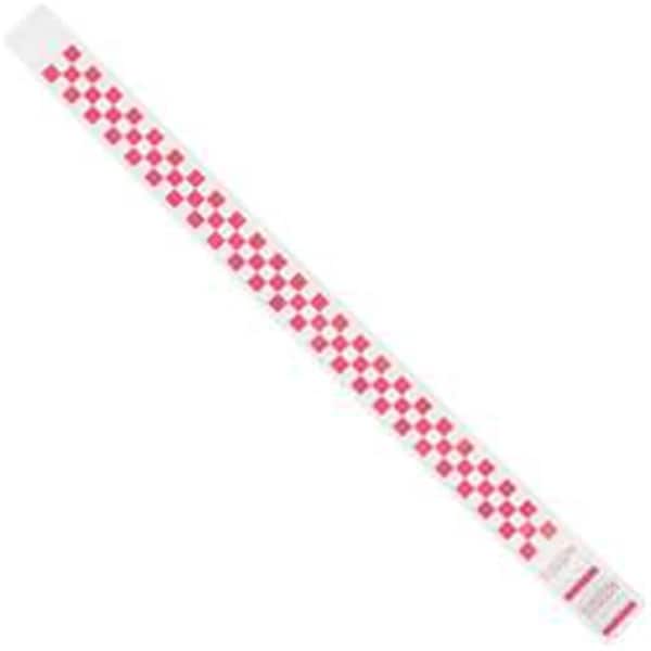 Regalo 0.75 x 10 in. Pink Checkerboard Wristbands, 500PK - RE3353690
