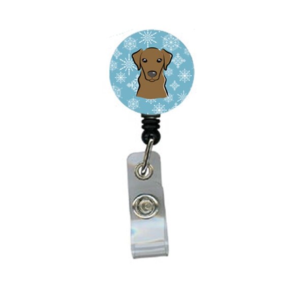 Carolines Treasures Snowflake Chocolate Labrador Retractable Badge Reel - BB1668BR