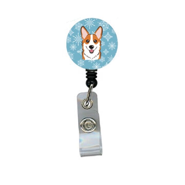 Teacher&Aposs Aid Snowflake Red Corgi Retractable Badge Reel - TE2920913