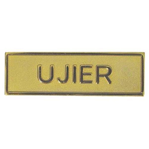 Salurinn Supplies Usher Pin Back Rectangle Gold Spanish - Badge - SA3325001