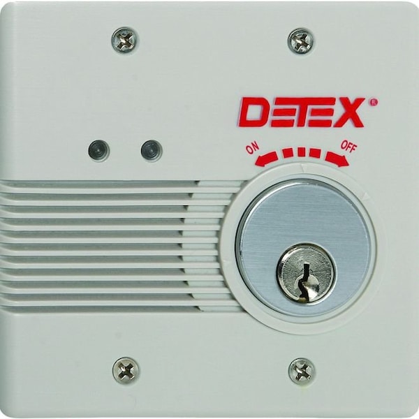 Detex Surface Mount AC / DC Powered Alarm with Mortise Cylinder - EAX2500SMC65