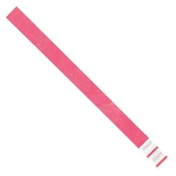 Tyvek Tyvek Wristbands, 3/4" x 10", Pink, 500/Case - WR101PK