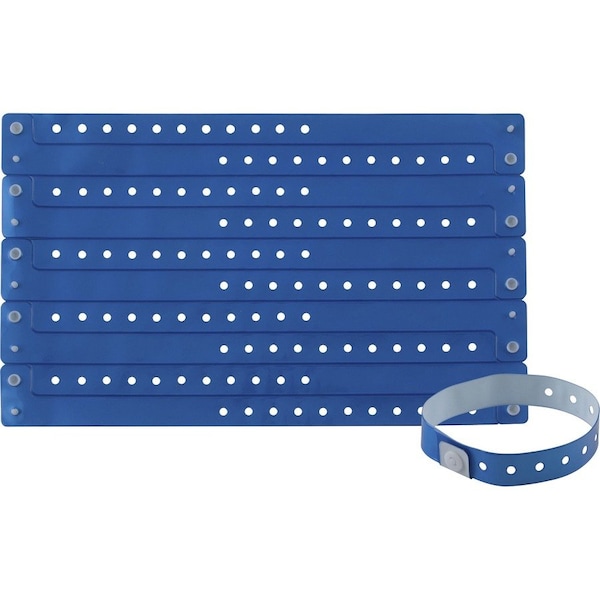 Advantus Wristbands, Vinyl, 3/5"Wx9-3/4"Lx1/50"H, 100/PK, Blue PK - AVT97760