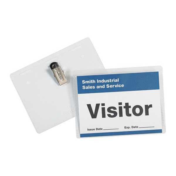 Partners Brand Badge Holders, Clip-On, 4" x 3", Clear, 50/Case - BH110