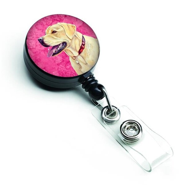 Carolines Treasures Carolines Treasures LH9383PKBR Pink Labrador Retractable Badge Reel - LH9383PKBR