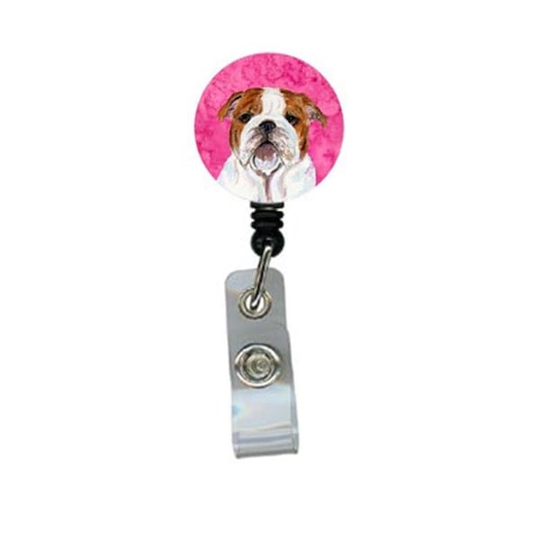 Carolines Treasures Carolines Treasures SS4760-PK-BR Bulldog English Retractable Badge Reel Or Id Holder With Clip - SS4760-PK-BR