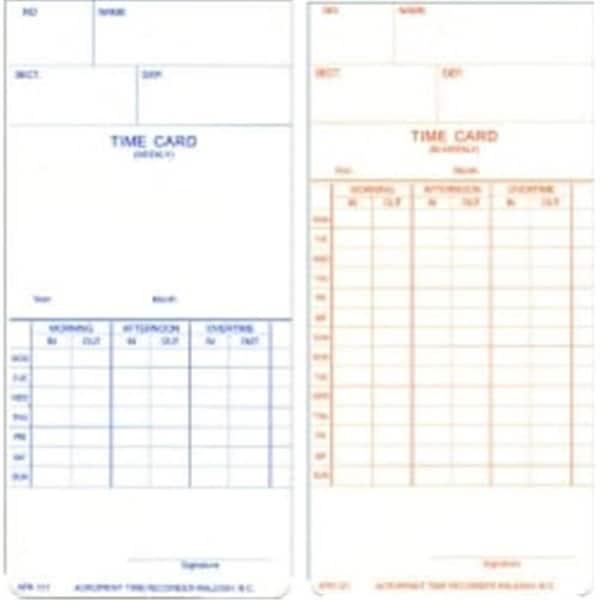 Acroprint Acro Br 09-9110-000 - Bx/250 Wk/Biwkly Cards - ACPATR121