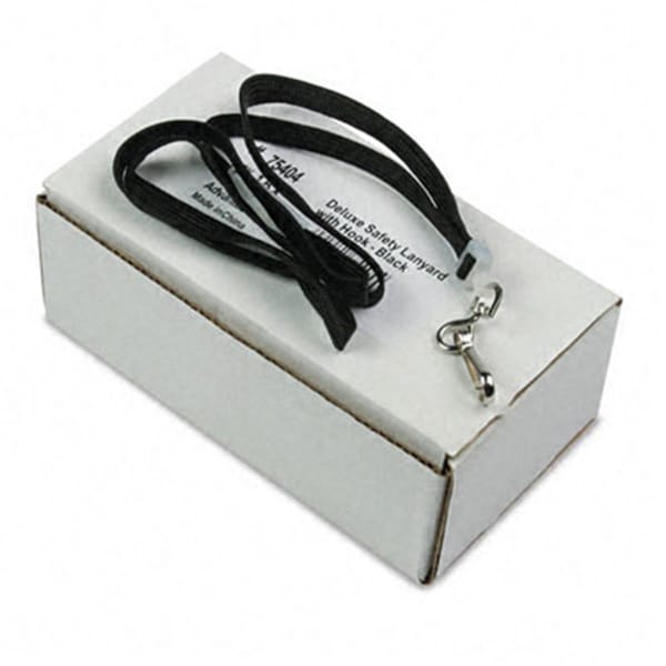 Workstationpro Safety Lanyard for ID Cards/Badges  J-Hook Style  36    Black  24 per Box - TH883214