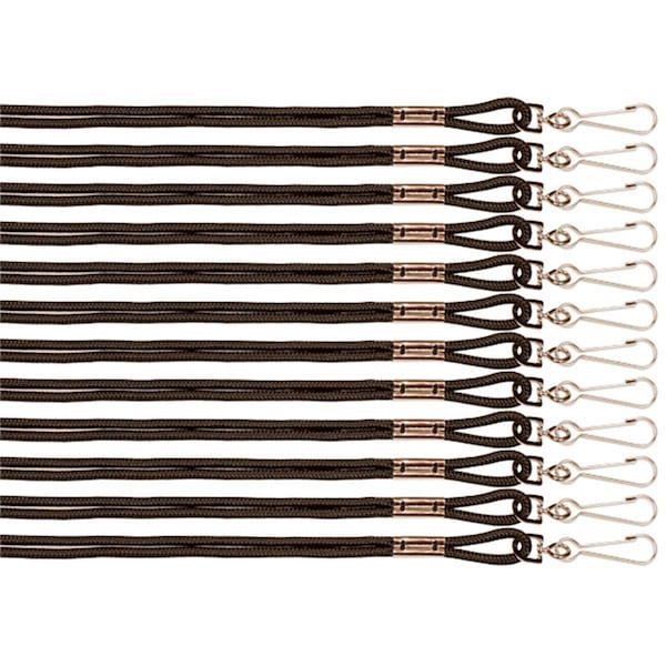 Champion Sports 10 in. Heavy Nylon Lanyard, Black - Pack of 12 - 125BK