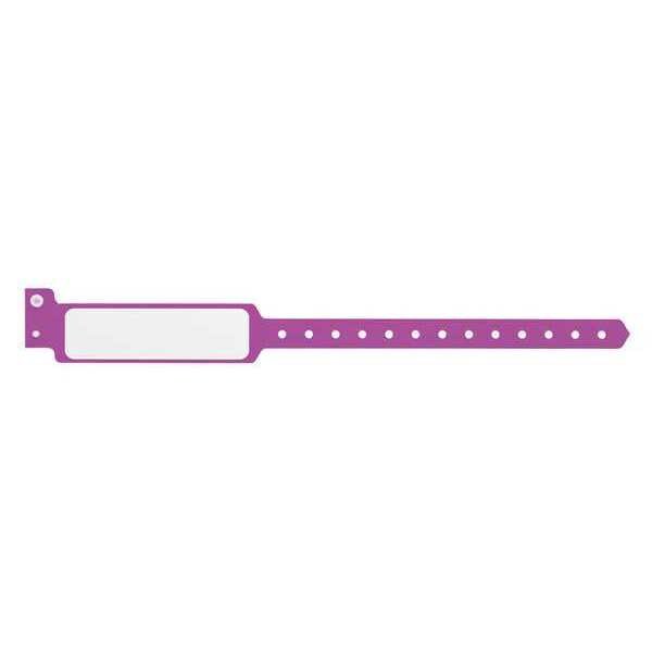 Identiplus ID Wristband, Plastic, Wide, Purple, PK500 - P5M-36