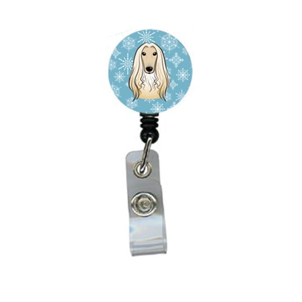 Carolines Treasures Snowflake Afghan Hound Retractable Badge Reel - BB1678BR