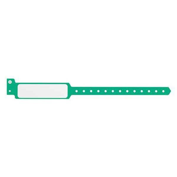 Identiplus ID Wristband, Plastic, Wide, Green, PK500 - P5M-35