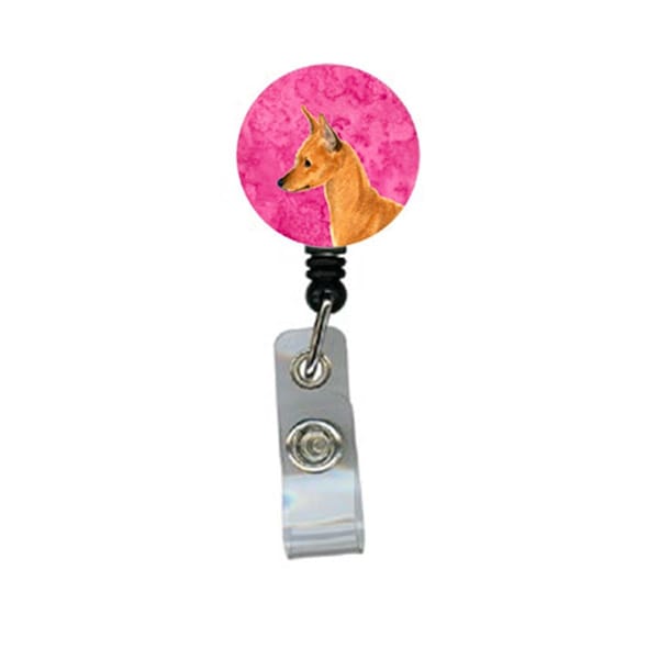 Carolines Treasures Min Pin Retractable Badge Reel Or Id Holder With Clip - SS4742-PK-BR