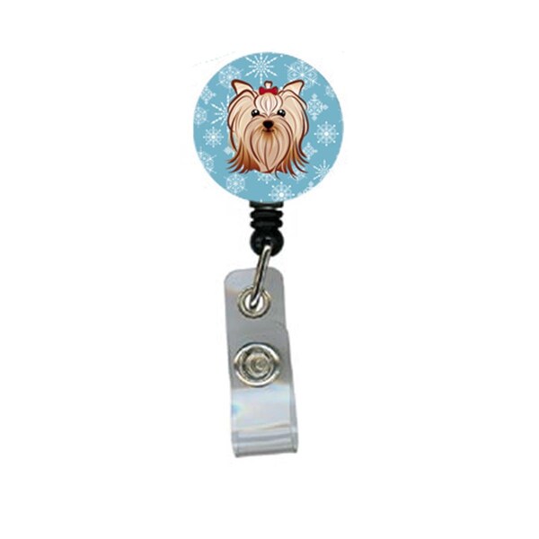 Carolines Treasures Snowflake Yorkie Yorkishire Terrier Retractable Badge Reel - BB1638BR