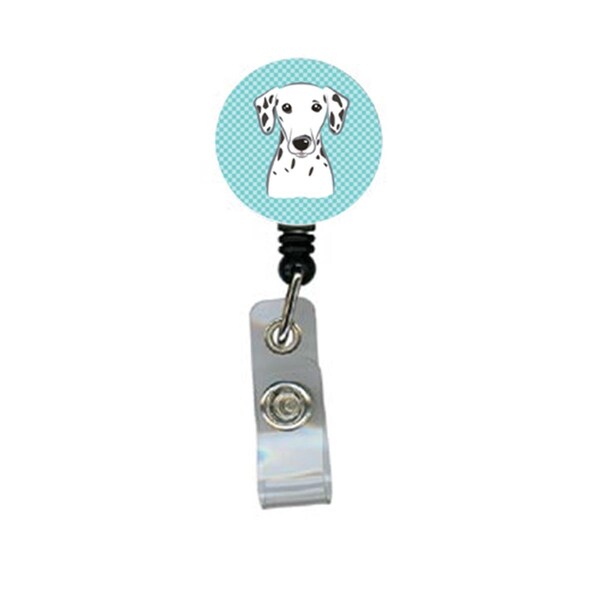 Carolines Treasures Checkerboard Blue Dalmatian Retractable Badge Reel - BB1148BR