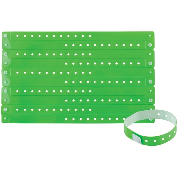 Advantus Wristbands, Vinyl, 3/5"Wx9-3/4"Lx1/50"H, 100/PK, Green PK - AVT97763