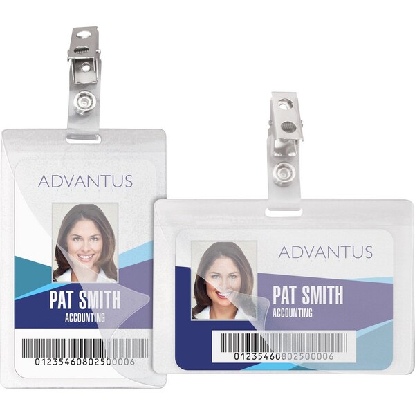 Advantus Card Holders, Self-Lamin, Vert, 2-1/4"x3-1/2"Insert, 25/PK, CL PK - AVT97102
