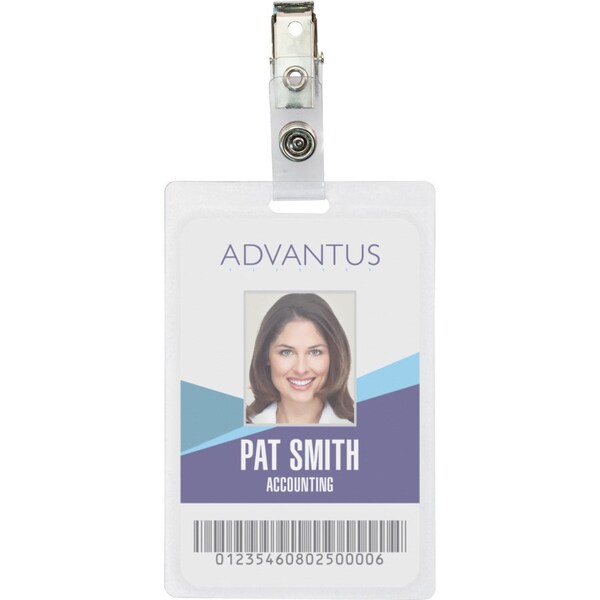 Advantus Card Holders, Self-Lamin, Vert, 2-1/4"x3-1/2"Insert, 25/PK, CL PK - AVT97102
