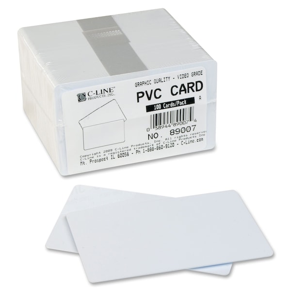 C-Line Products Quality Video Grade PVC Card, PK100 - 89007
