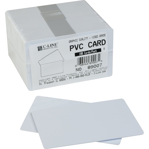 C-Line Products Quality Video Grade PVC Card, PK100 - 89007