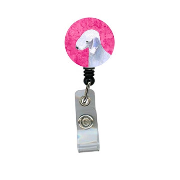 Carolines Treasures Bedlington Terrier Retractable Badge Reel Or Id Holder With Clip - SS4759-PK-BR