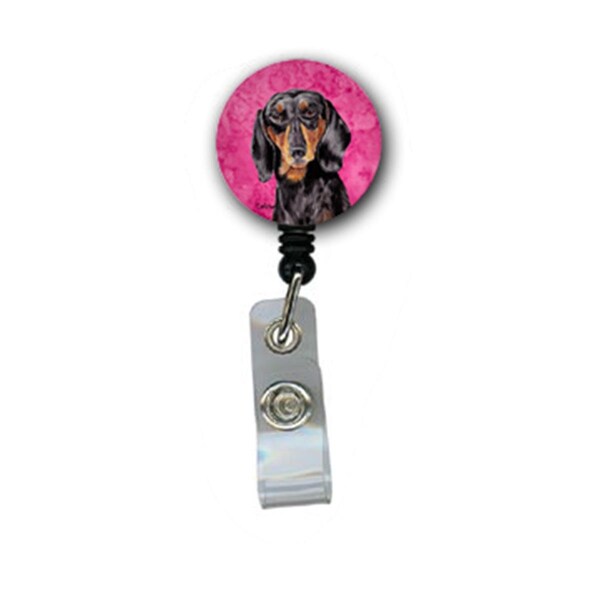 Carolines Treasures Dachshund Retractable Badge Reel Or Id Holder With Clip - SC9139PK-BR
