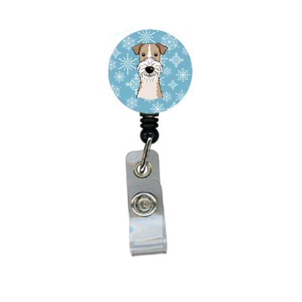 Teacher&Aposs Aid Snowflake Wire Haired Fox Terrier Retractable Badge Reel - TE2929758