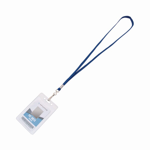 Advantus Deluxe Lanyard with J-Hook, Blue, 36in Long, 100PK - 97129