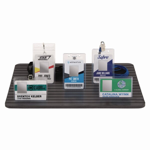 Advantus ID Badge Tray, 15 Slots, 60 Badge Capacity, 15.3 x 11.4, Black - 97583