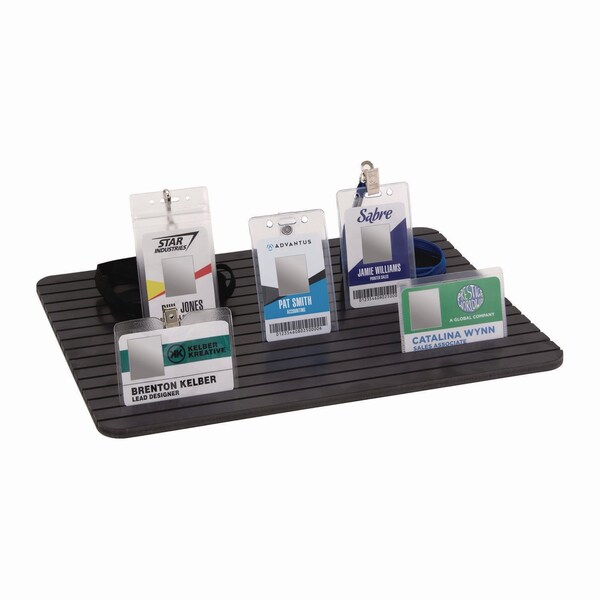 Advantus ID Badge Tray, 15 Slots, 60 Badge Capacity, 15.3 x 11.4, Black - 97583